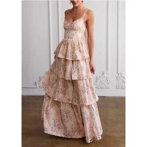 Worn Once! The Caterina Dress in Peach Tapestry Size 4